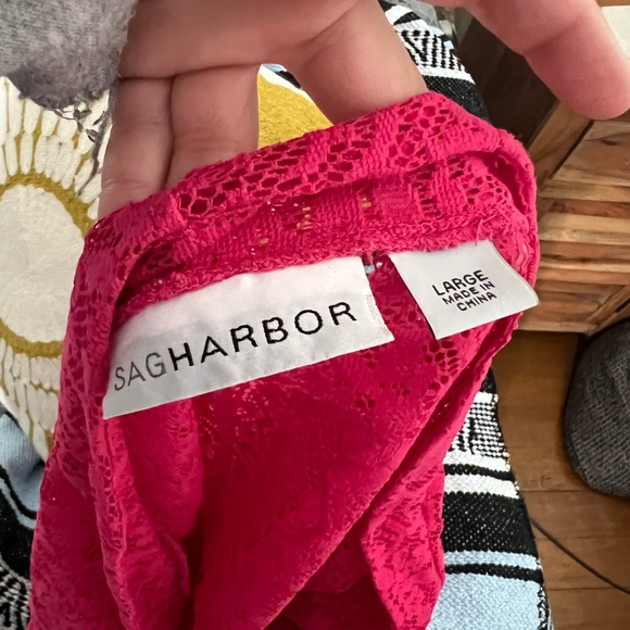 Sag Harbor pink floral lace cardigan - Picture 4 of 5